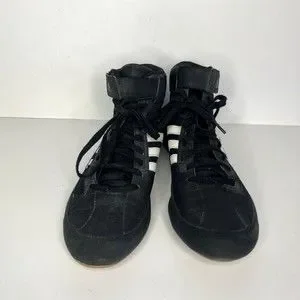 Adidas Wrestling Shoes Mens 9.5 Mid Sneakers Black Leather Lace Up Strap AQ3325 Adidas Wrestling Shoes Mens 9.5 Mid Sneakers Black Leather  main image 3